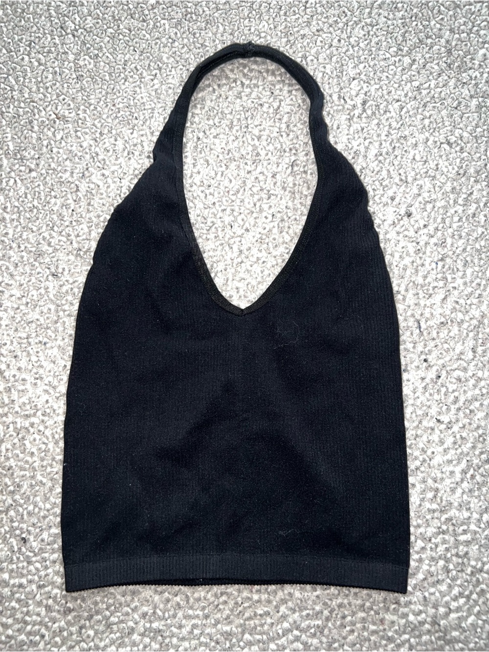 Urban Outfitters ribbed black halter crop top